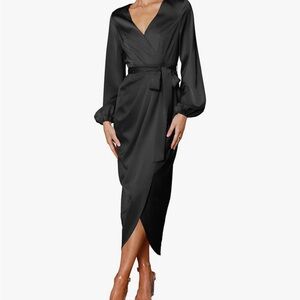 Elegant Black Wrap Dress